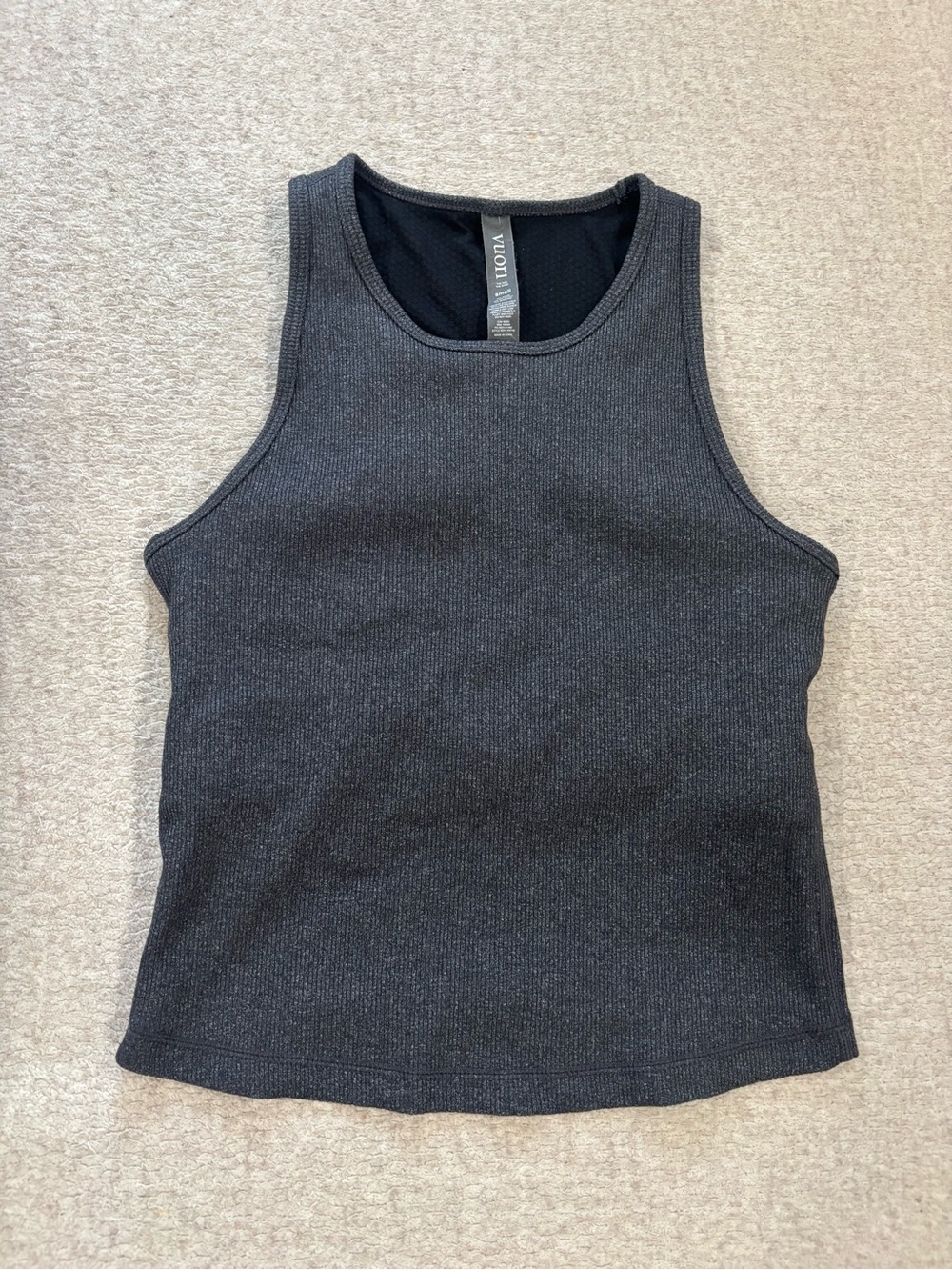 Vuori Charcoal Ribbed Tank - Women's Sleeveless Performance Top